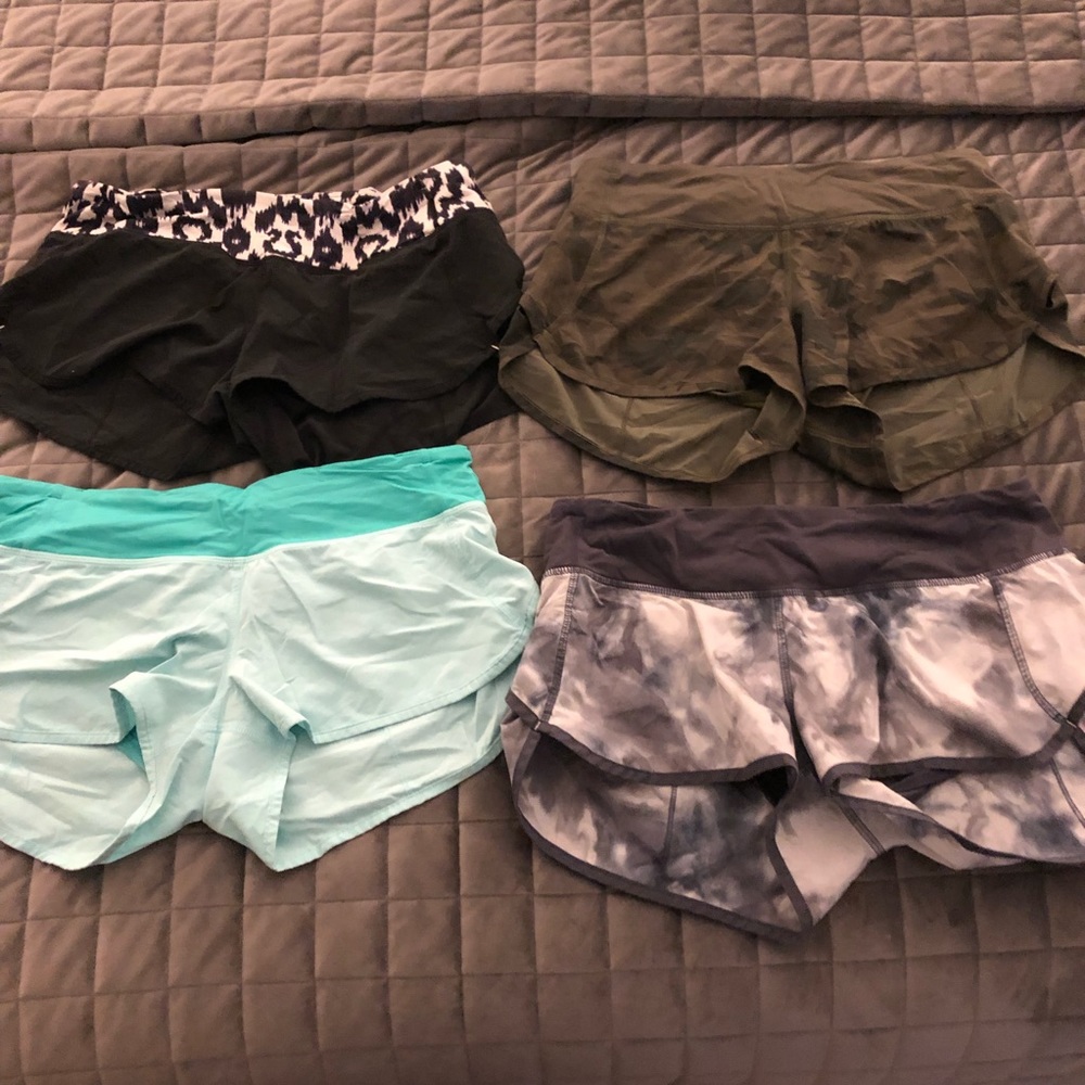 Bundle: Four lululemon Speed Shorts size 6